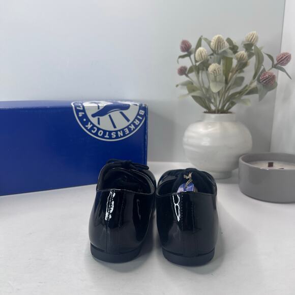 Birkenstock Saunders Patent Leather Clog Black Women 5/Men 3 EU36 NWB Regular - Picture 5 of 10